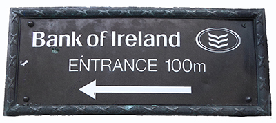 400 bank ireland sign