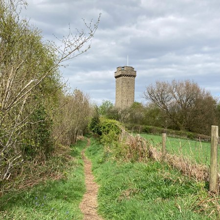 Flounders' Folly tower close to Craven Arms in Shropshire.