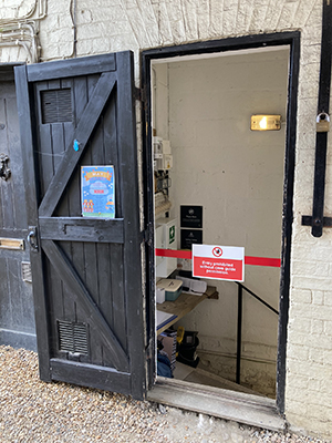 Entrance door leading to Royston Cave.