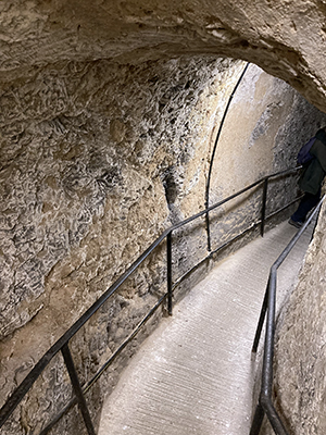 Stone tunnel at Royston Cave.