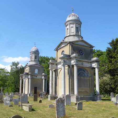 An exterior view of the Mistley Towers, close to Manningtree, Essex.