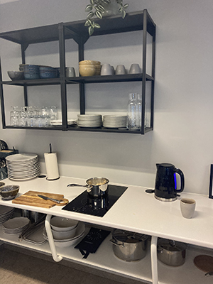 Kitchen at Vestmannaeyjar Glamping and Camping.