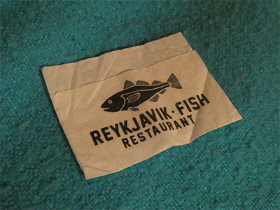 A serviette from Reykjavik Fish Restaurant.