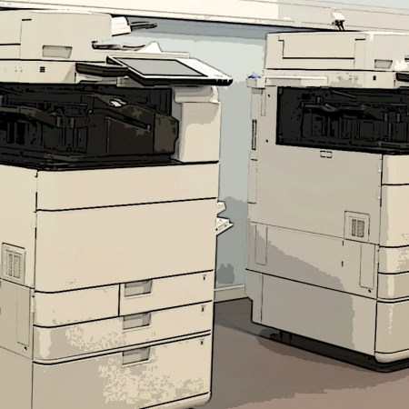 A photocopier machine in an office.