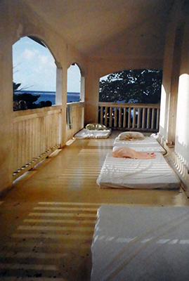 Outside balcony at Hiti Mahana, Tahiti, 1990s