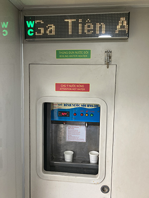 Hot water machine on Reunification Express.