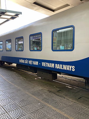 Vietnam Railways train in Hanoi.